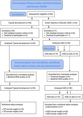 Understanding the link between gut microbiota, dietary intake, and nutritional status in children with autism and typical development